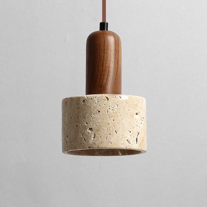 Wabi Sabi Pendant Lamp – Yellow Marble Lighting - Durable Travertine Material