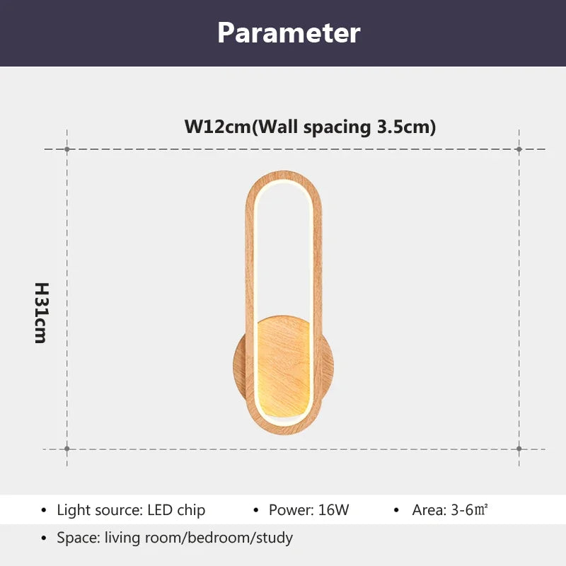 TimberLume Wooden Wall Light With Warm LED Glow Ideal For Cozy Corners