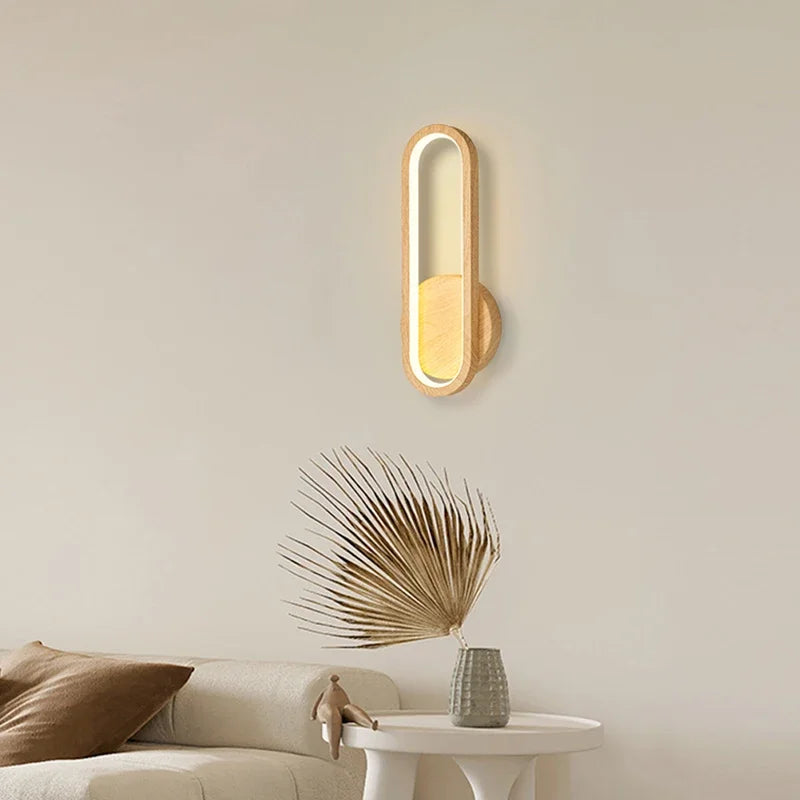 TimberLume Wooden Wall Light With Warm LED Glow Ideal For Cozy Corners