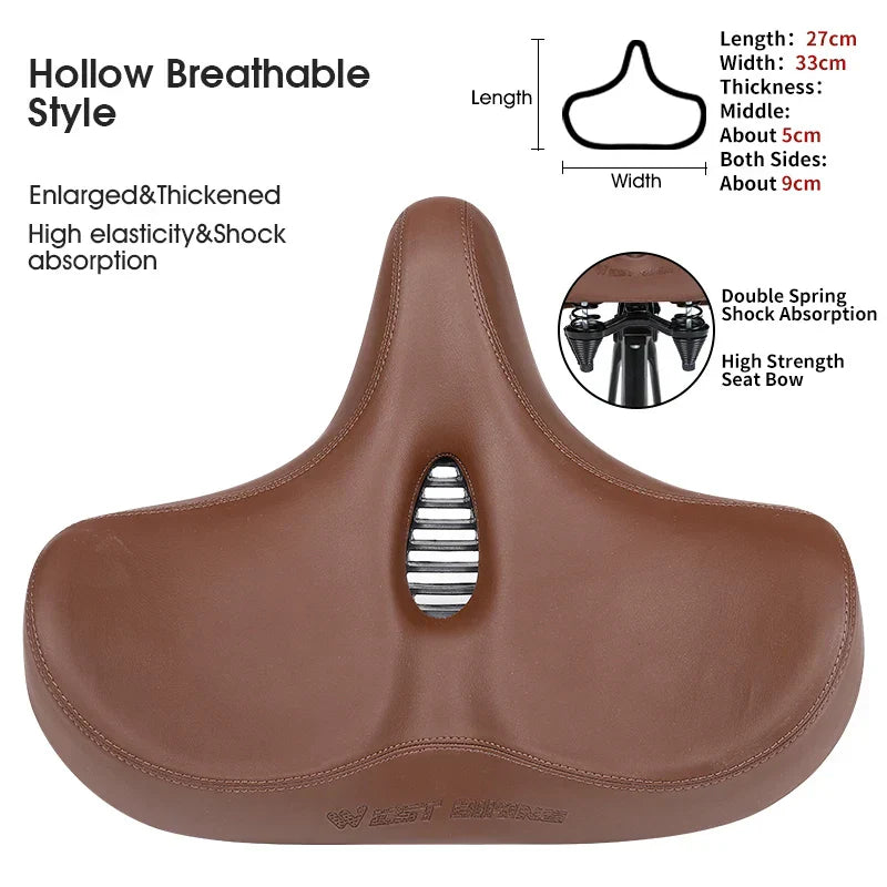 Široké ergonomické sedlo na kolo pro MTB, elektrokolo a městské jízdní kolo Komfort