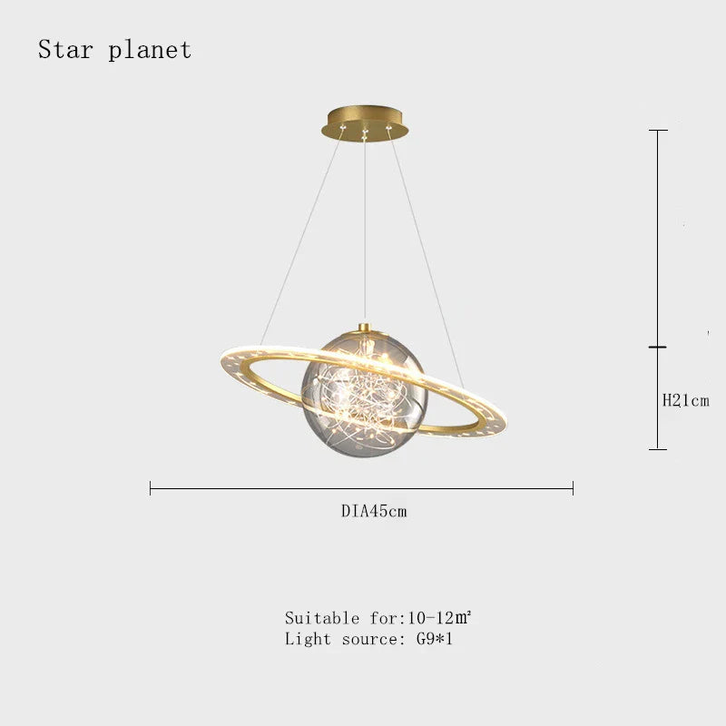 CosmoOrb Planet Pendant Lamp with Three Color Temperatures LED
