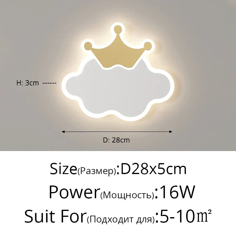 Lunara Cloud Moon LED Wall Light For Kids Bedroom With Gentle Night Glow