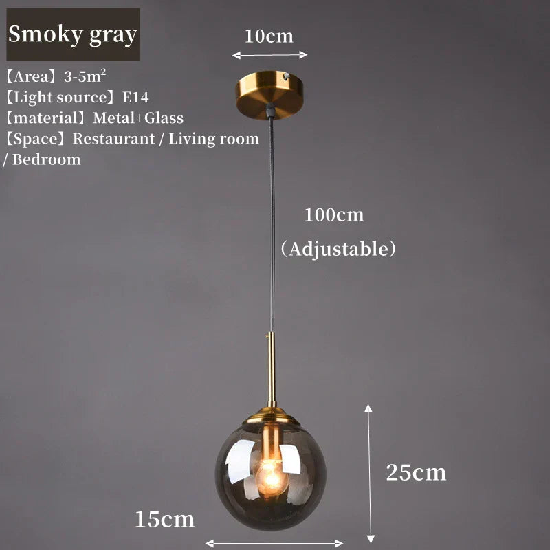 Modern Nordic Glass Pendant Lamp – Stylish Kitchen Pendant Lighting with Metal Fixture for Living and Dining Rooms
