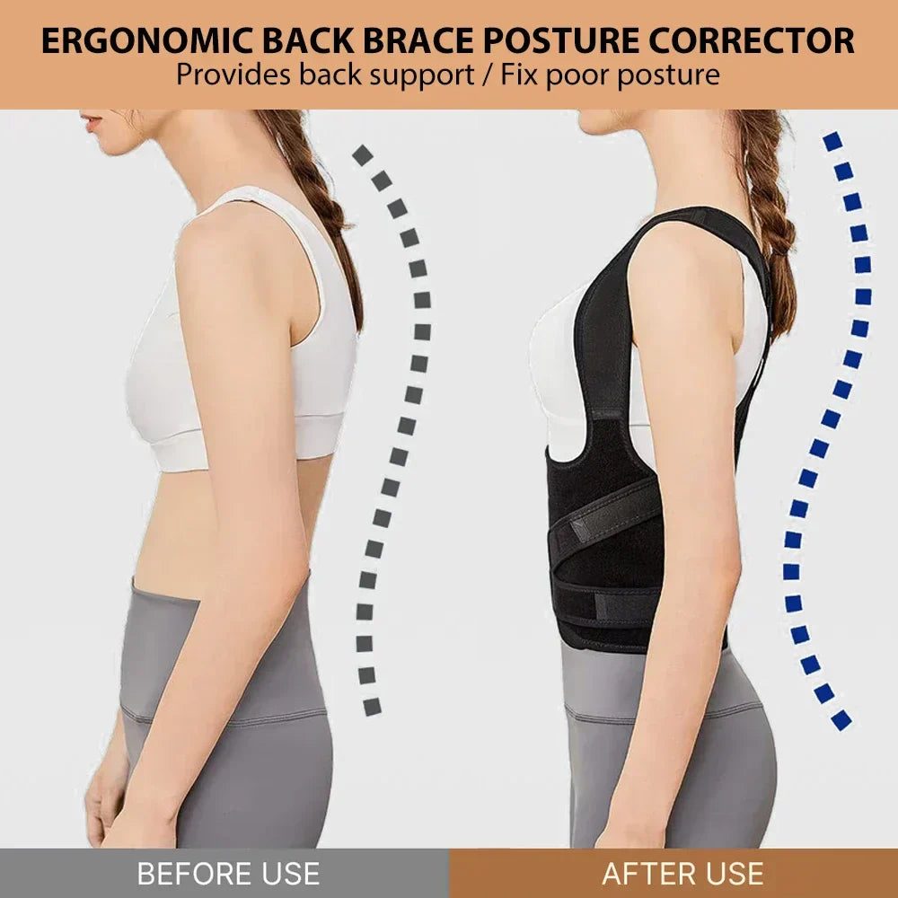 Adjustable Back Brace & Posture Corrector