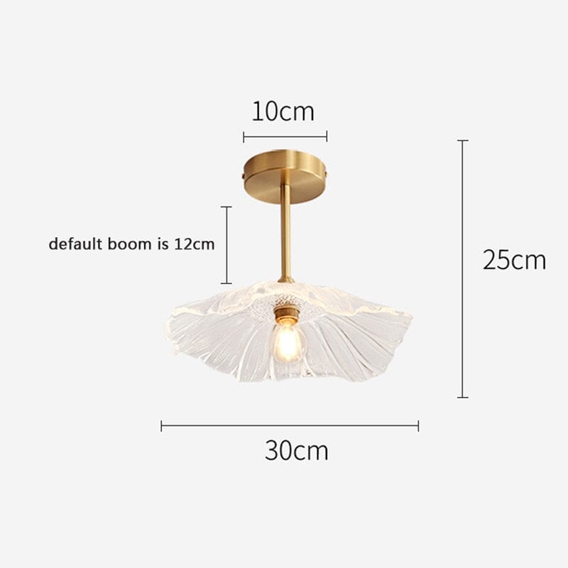 PetalGlass Floral Ceiling Light With Glass Shade Semi Flush Mount