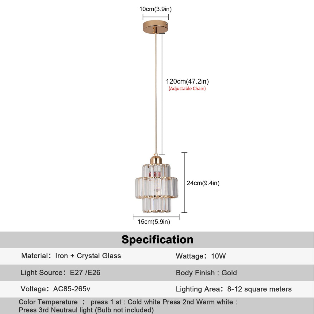 Aurelia Crystal Pendant Lights With Gold Or Black Finish