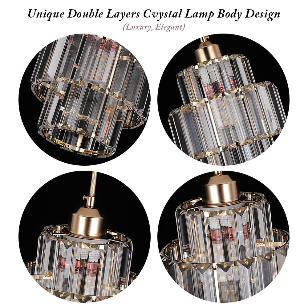 Aurelia Crystal Pendant Lights With Gold Or Black Finish