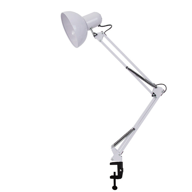 AstraClip Retractable Clip On Table Lamp With Long Arm Iron And ABS For Bedroom
