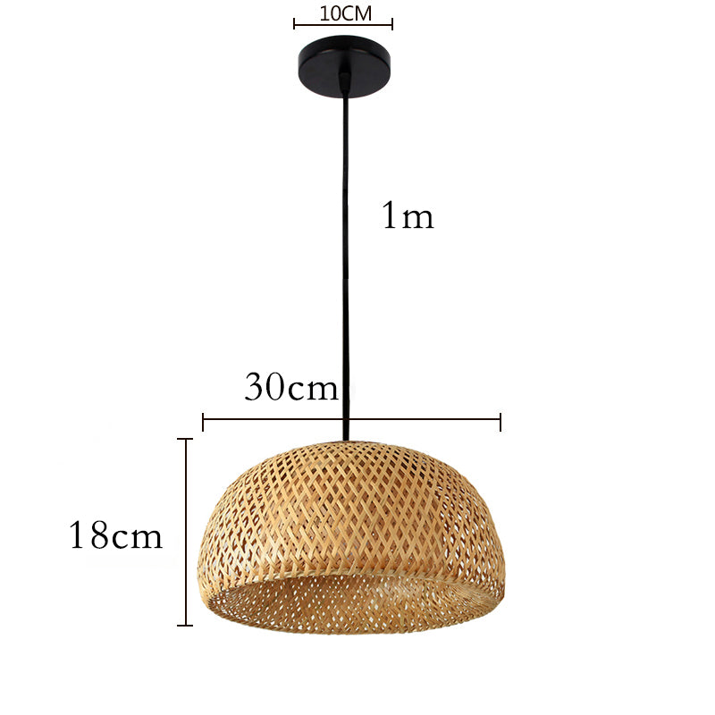 Hand Knitted Bamboo Pendant Lamp – Eco-Friendly Style Hanging Light for Home and Restaurant Decor