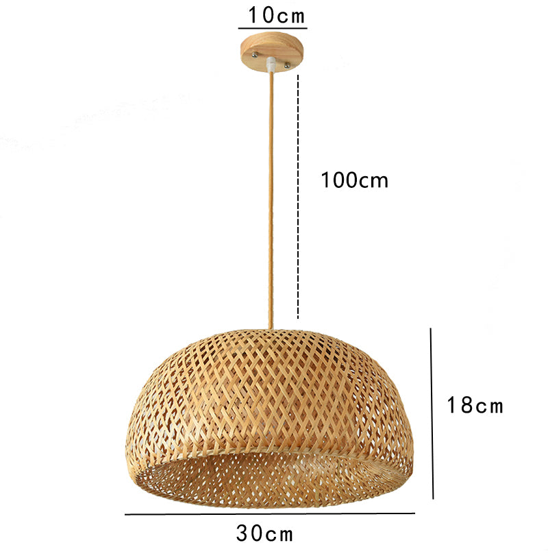 Hand Knitted Bamboo Pendant Lamp – Eco-Friendly Style Hanging Light for Home and Restaurant Decor