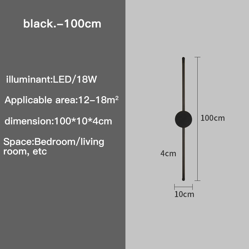 Modern I-Shaped LED Wall Light – Adjustable Three-Tone Wall Lamp for Bedroom and Living Room, Black Aviation Aluminum Sconce