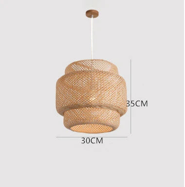 Hand Knitted Bamboo Pendant Lamp – Eco-Friendly Style Hanging Light for Home and Restaurant Decor