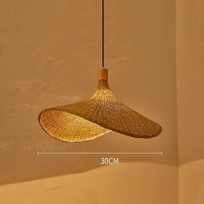 Hand Knitted Bamboo Pendant Lamp – Eco-Friendly Style Hanging Light for Home and Restaurant Decor