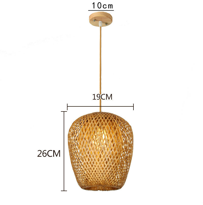 Hand Knitted Bamboo Pendant Lamp – Eco-Friendly Style Hanging Light for Home and Restaurant Decor