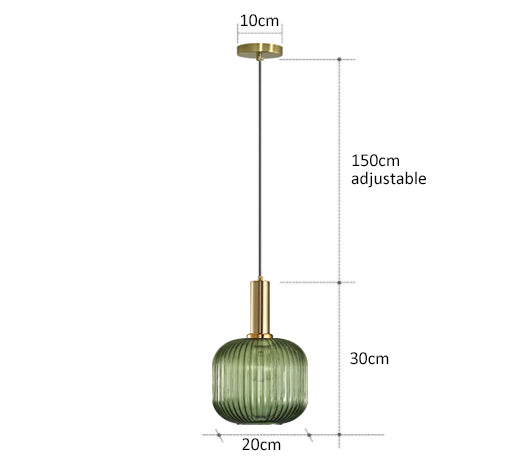 Colorful Retro Glass Pendant Light – Creative LED Hanging Light for Living Room and Bedroom