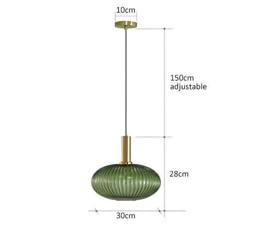 Colorful Retro Glass Pendant Light – Creative LED Hanging Light for Living Room and Bedroom