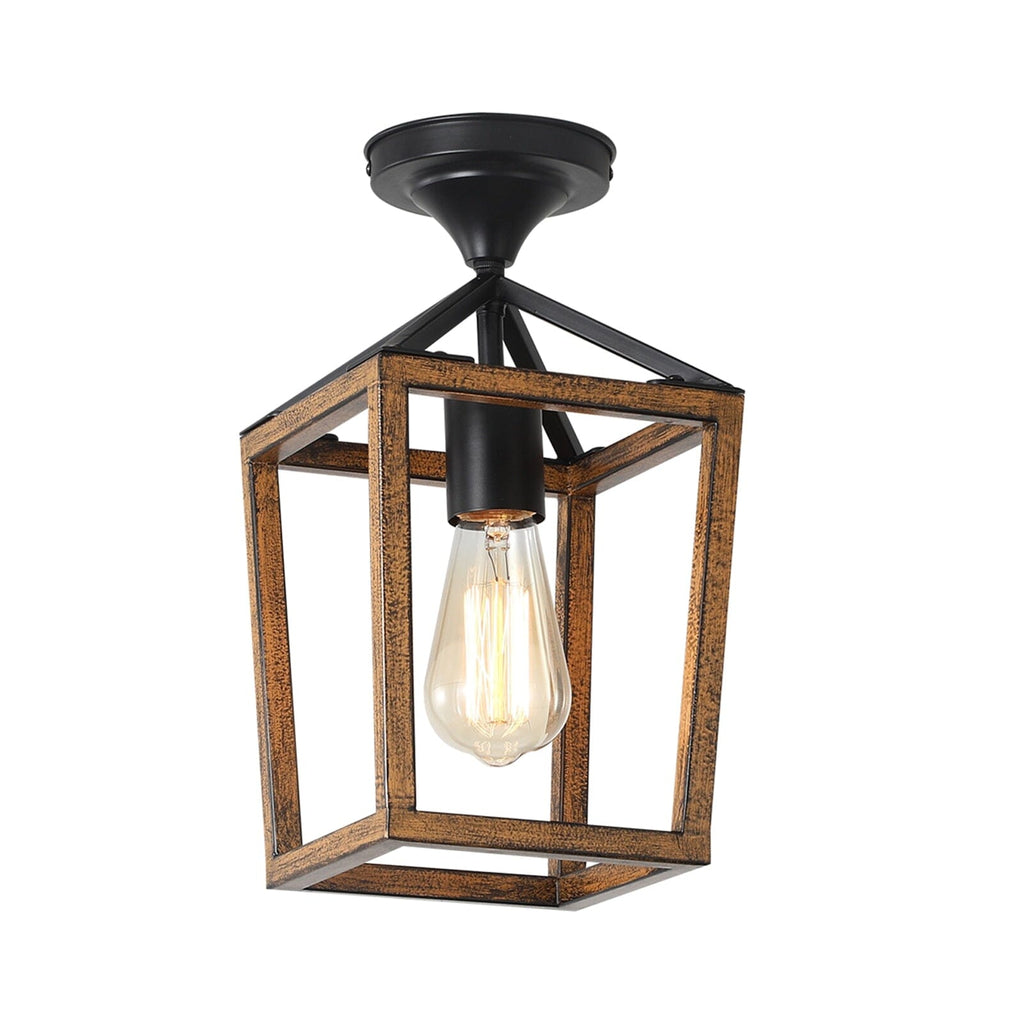 Rookhaven Woodgrain Cage Ceiling Lights for Indoor and Covered Outdoor Spaces