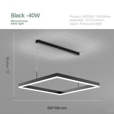 Aeris Square Chandelier With Aluminum Frame And Soft Pendant Glow