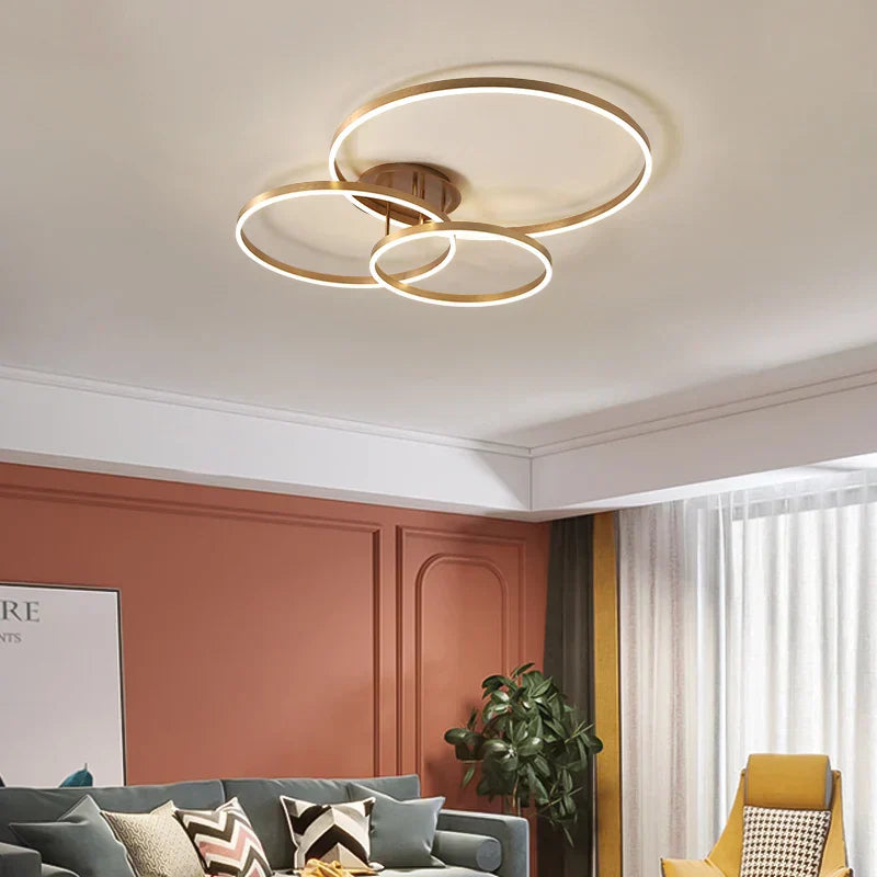 NexaLume LED Circular Ceiling Light in Coffee Gold Finish