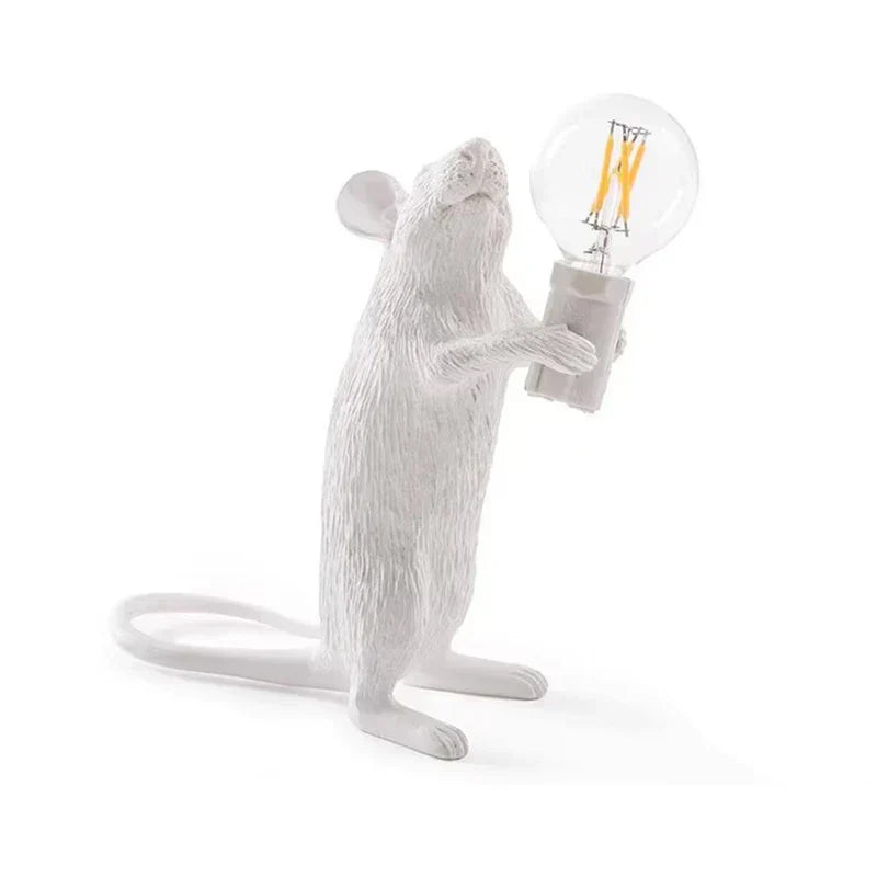 Whimsical Resin Mouse Table Lamps For Kids Rooms Set