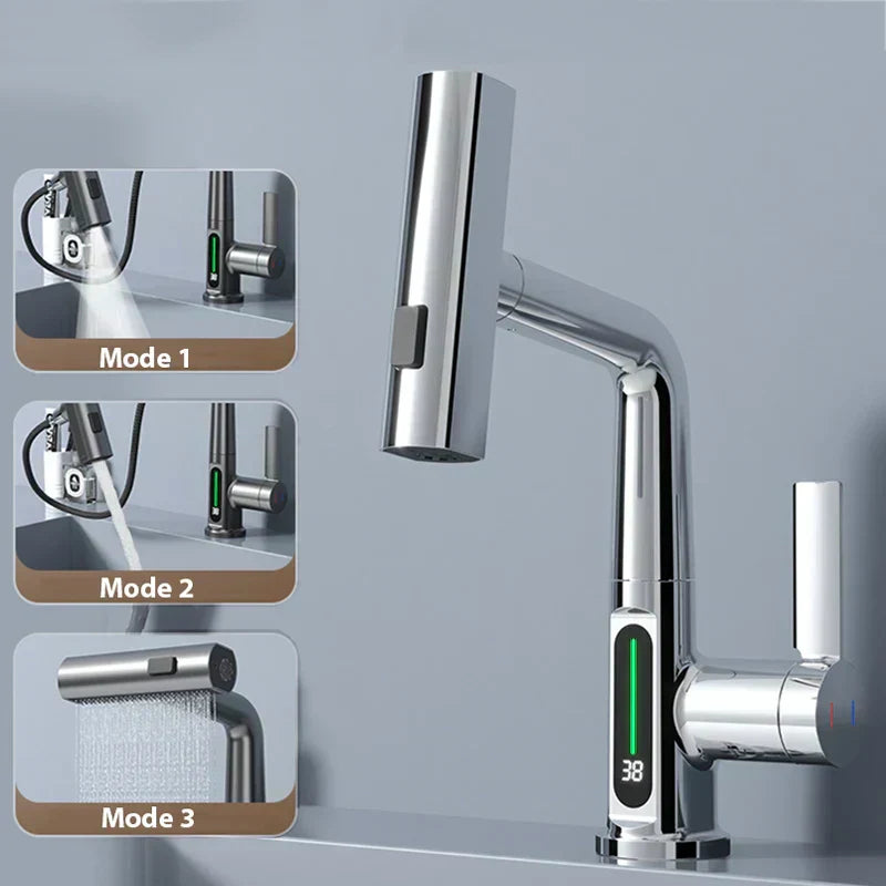 Novara | Waterfall Faucet With Temperature Display