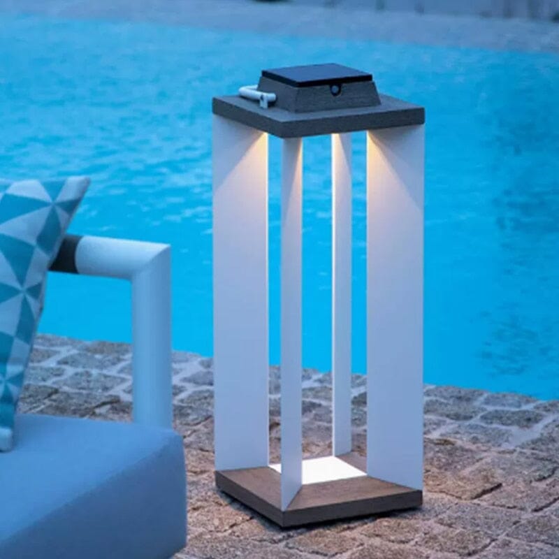 SolaraLux Solar Outdoor Floor Lamp Stainless Steel