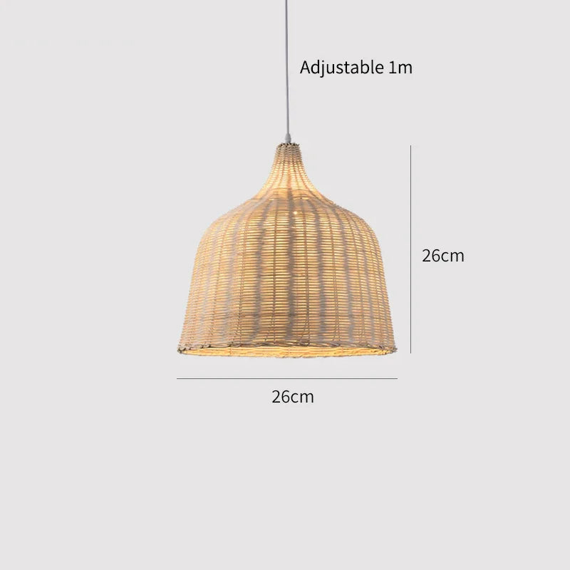 Hand Knitted Bamboo Pendant Lamp – Eco-Friendly Style Hanging Light for Home and Restaurant Decor