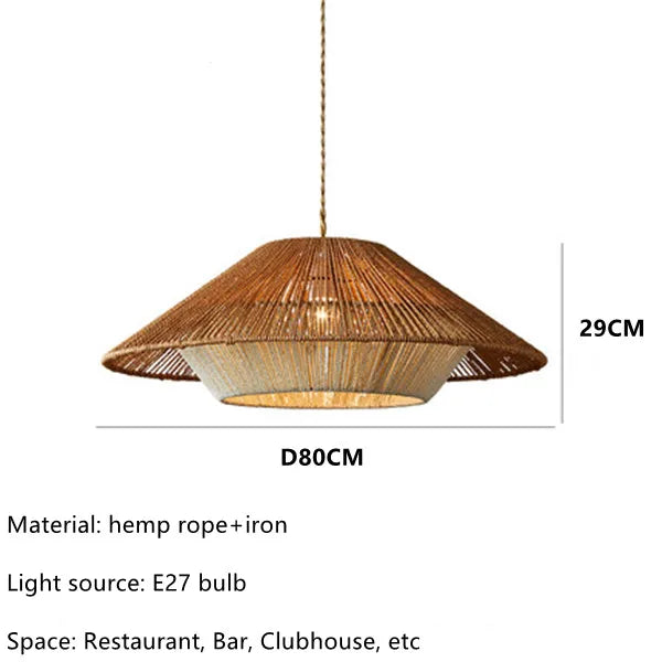 Aurelia Handwoven Natural Rattan Pendant Lights In Wabi-Sabi Style