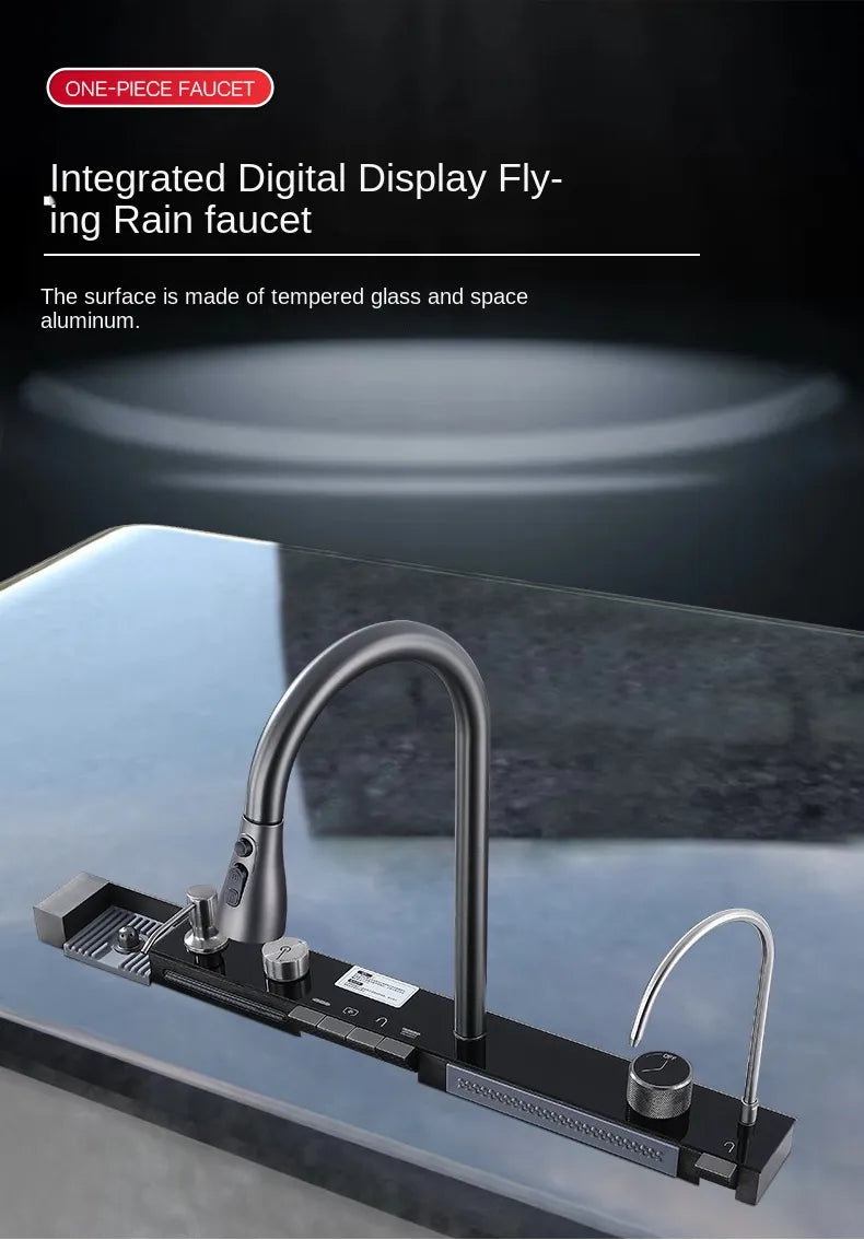Marinova | Stainless Steel Waterfall Digital Kitchen Faucet