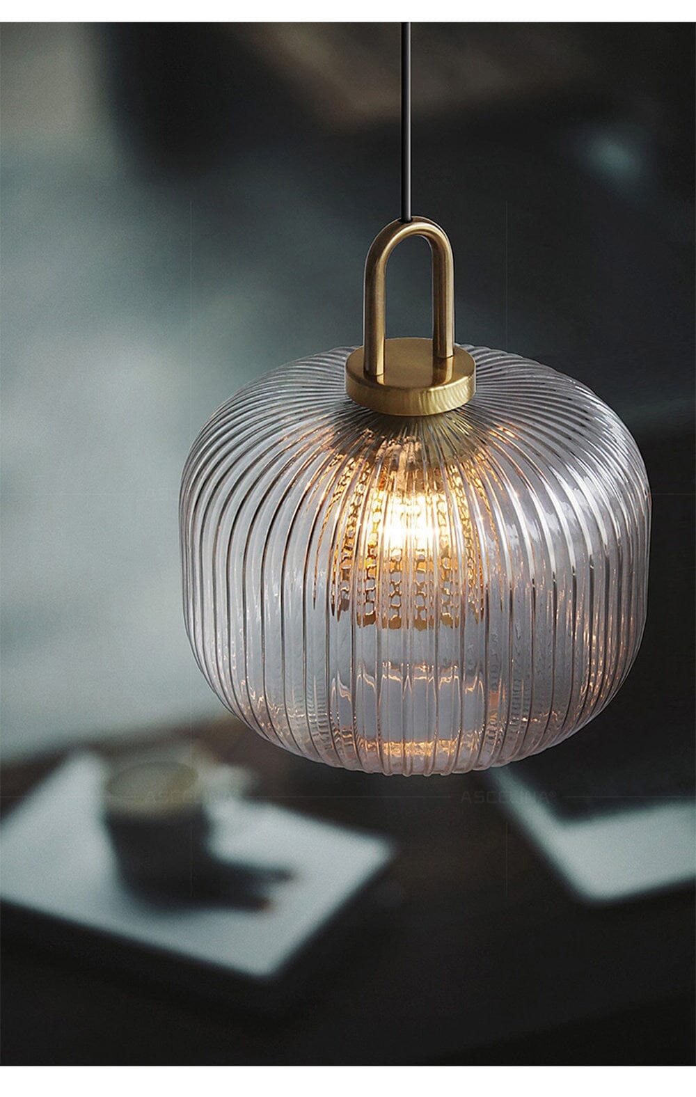 Luma Nordic Glass Pendant with Hand-Blown Finish and LED Warm Glow