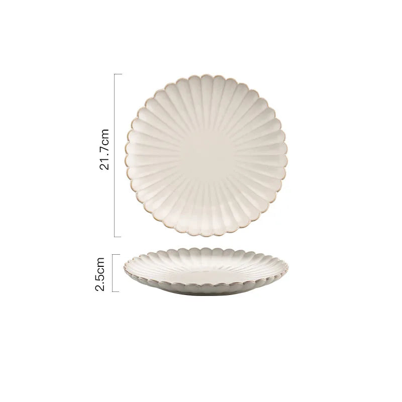 Azura Retro White Ceramic Plates