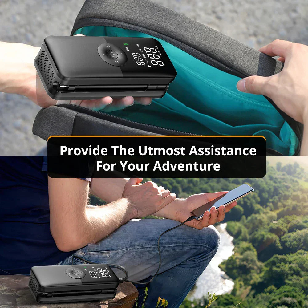Multi-Functional Portable Tire Inflator for Vehicles, Bicycles & Sports Gear