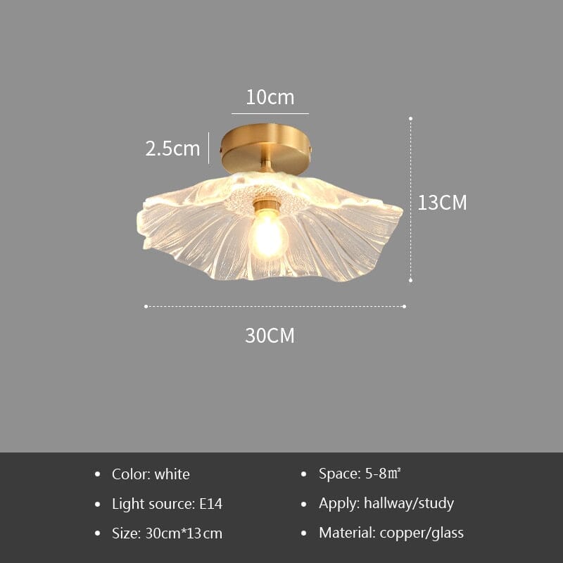 PetalGlass Floral Ceiling Light With Glass Shade Semi Flush Mount