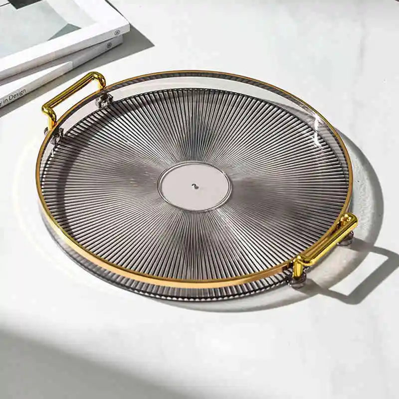 Luxury Dinner Plate With Golden Handle