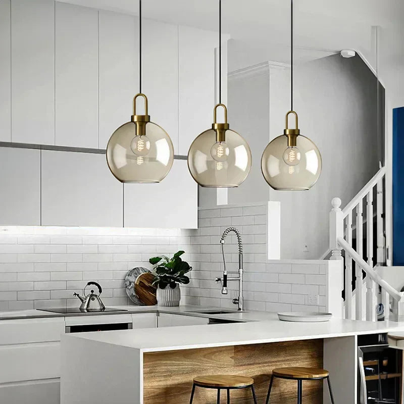 LumaNova Smoke Glass Pendant Light For Modern Living Rooms