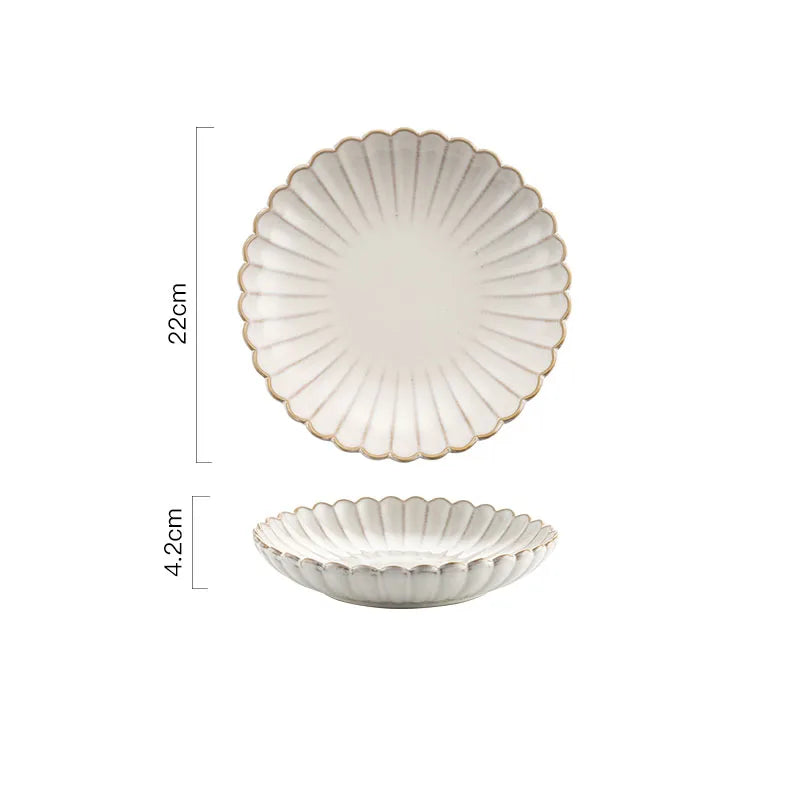 Azura Retro White Ceramic Plates