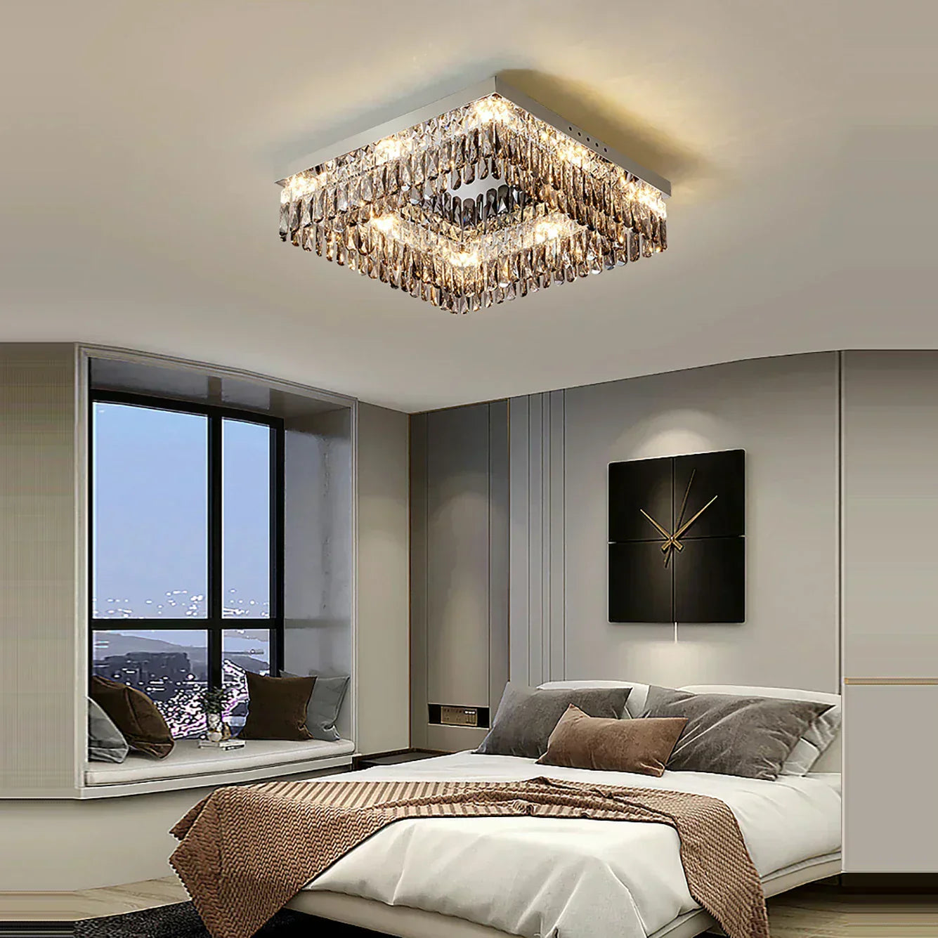 Astra Crystal Glow Collection Frosted Glass Lamps With Dimmable Light
