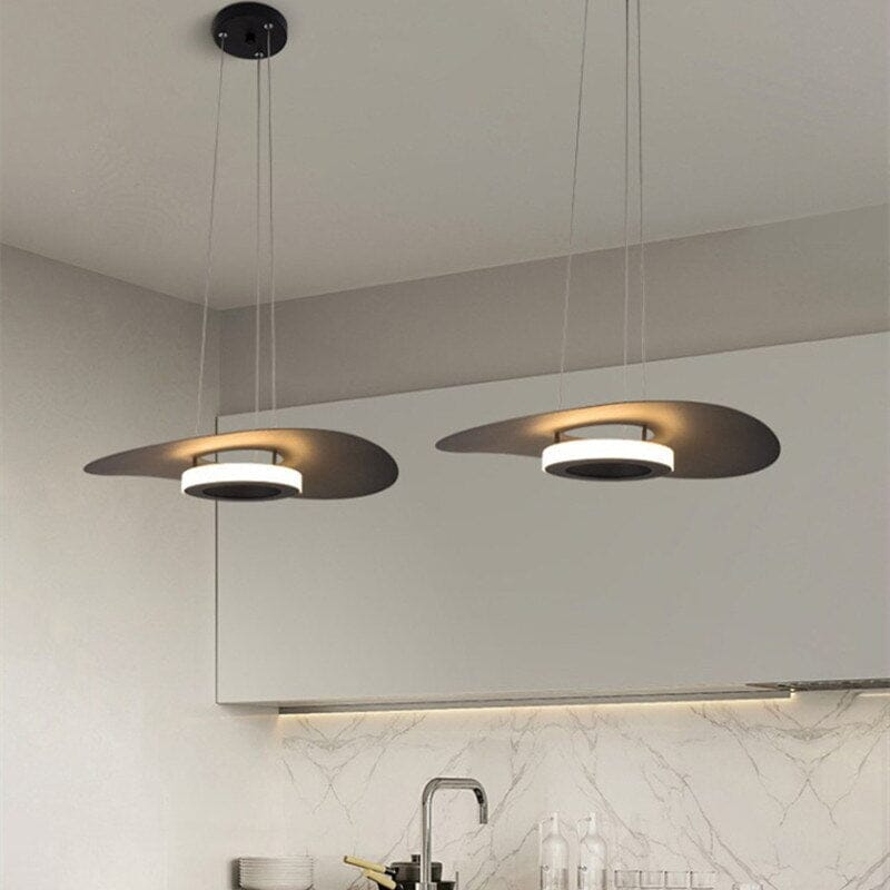 Cirra Nova Round LED Pendant Light With Aluminum Frame And Clear Glass Shades
