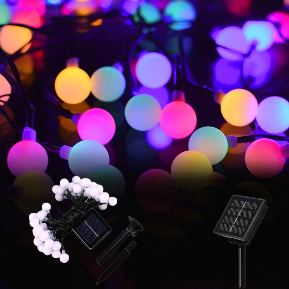 Aurora Round Solar LED Fairy Lights for Outdoor Gardens