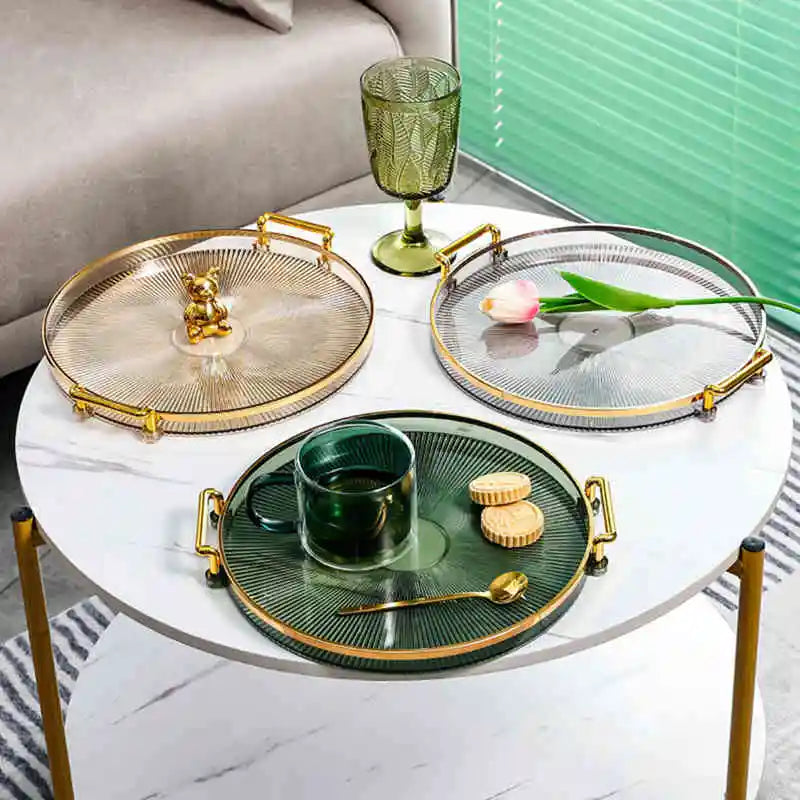Luxury Dinner Plate With Golden Handle