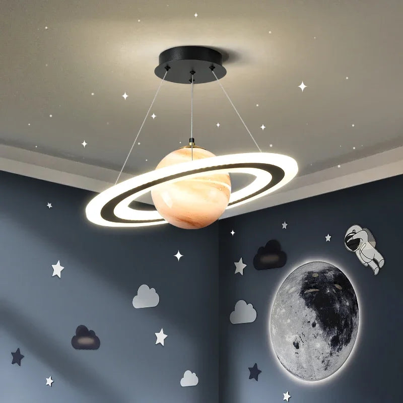NovaLume Orbits LED Planet Acrylic Pendant Light for Kids Room