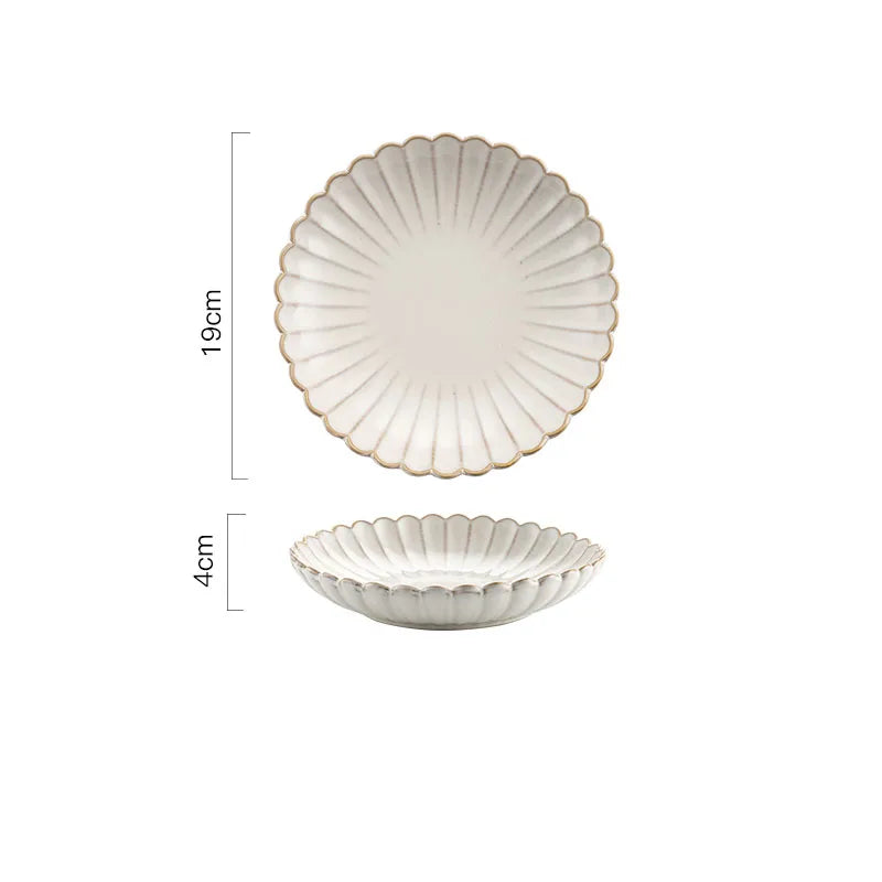 Azura Retro White Ceramic Plates