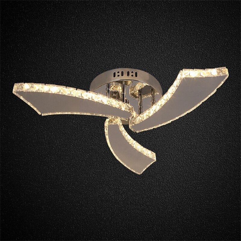 Kirnova Three Ring Crystal Ceiling Light With Clear Crystals