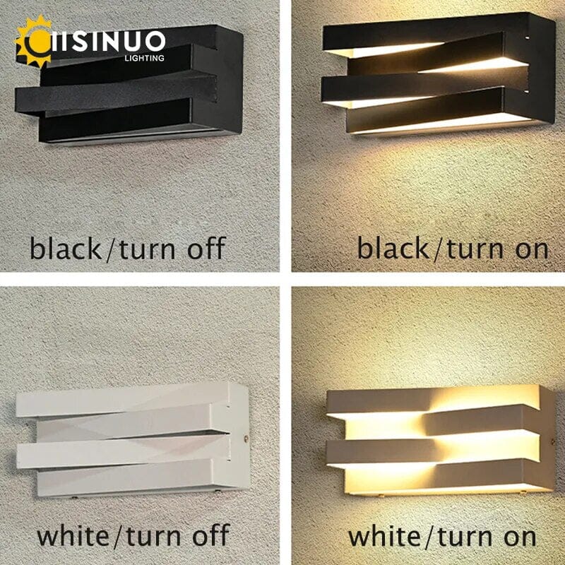 Lampada da parete esterna Solara con corpo in alluminio e LED