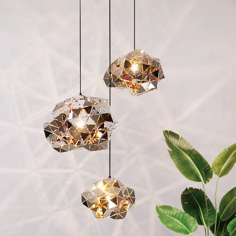 Cosmara Steel Pendant Lights With Meteorite Finish
