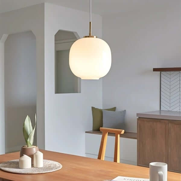 Scandinavian opal glass pendant light 0