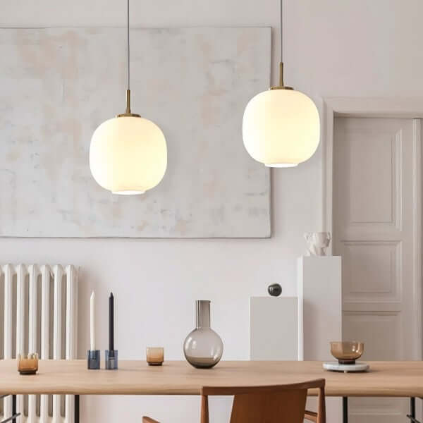 Scandinavian opal glass pendant light 7