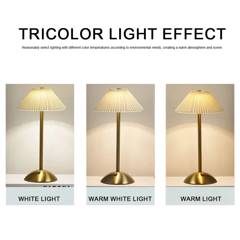 Lámpara de mesa recargable escandinava