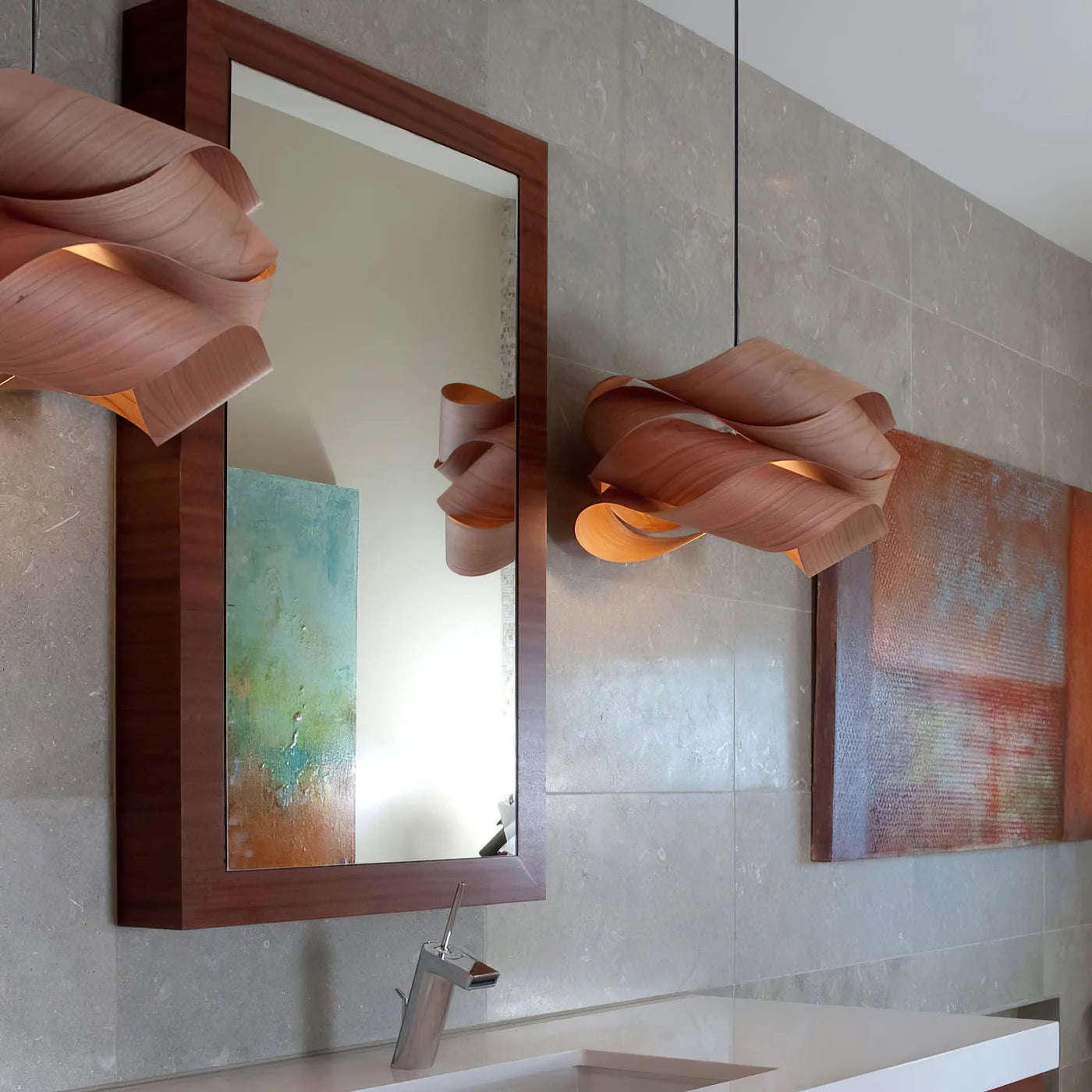 Scandinavian wooden pendant lamp