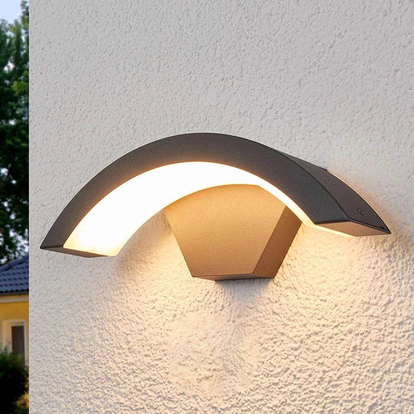 NovaArc Exterior Wall Lights in Aluminum with Acrylic Accents